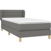 Box spring postel s matrací 100 x 200 cm textil [3126862] (Barva Tmavě šedá)