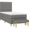 Box spring postel s matrací 90x200 cm textil [3137286] (Barva Tmavě šedá)