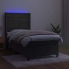 Box spring postel s matrací a LED 80x200 cm samet [3139710] (Barva Tmavě šedá)