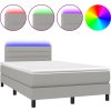 Box spring postel s matrací a LED 120 x 200 cm textil [3133222] (Barva Tmavě šedá)