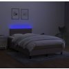 Box spring postel s matrací a LED 120 x 200 cm textil [3133222] (Barva Tmavě šedá)