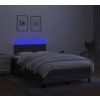 Box spring postel s matrací a LED 120 x 200 cm textil [3133222] (Barva Tmavě šedá)