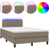 Box spring postel s matrací a LED 120 x 200 cm textil [3133222] (Barva Tmavě šedá)