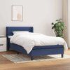 Box spring postel s matrací 90x200 cm textil [3129767] (Barva Modrá)