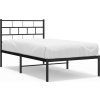 Kovový rám postele bez matrace s čelem 75 x 190 cm [355649] (Barva Černá)