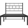 Kovový rám postele bez matrace s čelem 75 x 190 cm [355649] (Barva Černá)