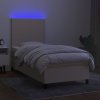 Box spring postel s matrací a LED 90x200 cm textil [3134685] (Barva Světle šedá)