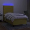 Box spring postel s matrací a LED 90x200 cm textil [3134685] (Barva Světle šedá)