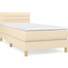 Box spring postel s matrací 80 x 200 cm textil [3140654] (Barva Krémová)