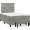 Box spring postel s matrací 120 x 200 cm samet [3137893] (Barva Světle šedá)