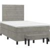 Box spring postel s matrací 120 x 200 cm samet [3137893] (Barva Světle šedá)