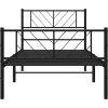 Kovový rám postele s hlavovým a nožním čelem 90 x 200 cm [372190] (Barva Černá)