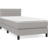 Box spring postel s matrací 90x190 cm textil [3140097] (Barva Světle šedá)