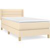 Box spring postel s matrací 90x200 cm textil [3130326] (Barva Krémová)