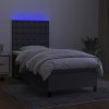 Box spring postel s matrací a LED 90x200 cm textil [3135170] (Barva Krémová)