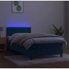 Box spring postel s matrací a LED 90x190 cm samet [3134377] (Barva Černá)