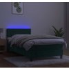 Box spring postel s matrací a LED 90x190 cm samet [3134377] (Barva Černá)