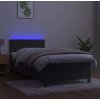 Box spring postel s matrací a LED 90x190 cm samet [3134377] (Barva Černá)