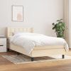 Box spring postel s matrací 90x190 cm textil [3129998] (Barva Krémová)