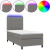 Box spring postel s matrací a LED 80 x 200 cm textil [3134831] (Barva Černá)