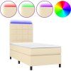 Box spring postel s matrací a LED 80 x 200 cm textil [3134831] (Barva Černá)