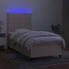 Box spring postel s matrací a LED 80 x 200 cm textil [3134831] (Barva Černá)