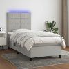 Box spring postel s matrací a LED 80 x 200 cm textil [3134831] (Barva Černá)