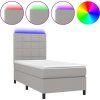 Box spring postel s matrací a LED 80 x 200 cm textil [3134831] (Barva Černá)