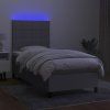 Box spring postel s matrací a LED 80 x 200 cm textil [3134831] (Barva Černá)