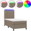 Box spring postel s matrací a LED 80 x 200 cm textil [3134831] (Barva Černá)