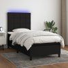 Box spring postel s matrací a LED 80 x 200 cm textil [3134831] (Barva Černá)