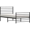 Kovový rám postele s hlavovým a nožním čelem 100 x 190 cm [352331] (Barva Černá)