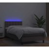 Box spring postel s matrací a LED 90x200 cm umělá kůže [3134205] (Barva Šedá)