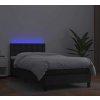 Box spring postel s matrací a LED 90x200 cm umělá kůže [3134205] (Barva Šedá)