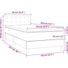Box spring postel s matrací a LED 90x200 cm umělá kůže [3134205] (Barva Šedá)