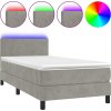 Box spring postel s matrací a LED 90x190 cm samet [3134256] (Barva Tmavě šedá)