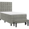 Box spring postel s matrací 100x200 cm samet [3138067] (Barva Světle šedá)