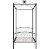 Rám postele s nebesy kovový 100 x 200 cm [284475] (Barva Černá)
