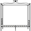 Rám postele s nebesy kovový 100 x 200 cm [284475] (Barva Černá)