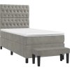 Box spring postel s matrací 80 x 200 cm samet [3137989] (Barva Světle šedá)