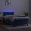 Box spring postel s matrací a LED 80 x 200 cm samet [3134309] (Barva Světle šedá)