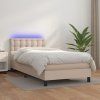Box spring postel s matrací a LED 80 x 200 cm umělá kůže [3134190] (Barva Bílá)