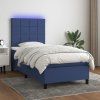 Box spring postel s matrací a LED 90x200 cm textil [3134846] (Barva Tmavě šedá)