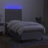 Box spring postel s matrací a LED 90x200 cm textil [3134846] (Barva Tmavě šedá)