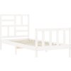 Rám postele s čelem 100 x 200 cm masivní dřevo [3193067] (Barva Bílá)