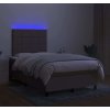 Box spring postel s matrací a LED 120 x 200 cm textil [3134867] (Barva Modrá)