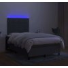 Box spring postel s matrací a LED 120 x 200 cm textil [3134867] (Barva Modrá)