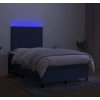 Box spring postel s matrací a LED 120 x 200 cm textil [3134867] (Barva Modrá)