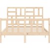 Rám postele s čelem 120 x 200 cm masivní dřevo [3193071] (Barva Přírodní)