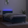 Box spring postel s matrací a LED 90x200 cm samet [3134321] (Barva Světle šedá)